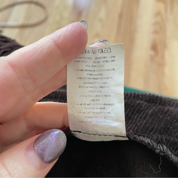 Moschino Vintage Brown Cotton Corduroy Studded 1990s Y2K Fringe Mini Skirt EUC 4 - Picture 10 of 11